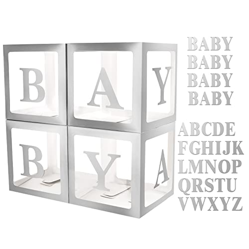 3Pcs/Set ONE Balloon Box Cube Clear Boxes Baby Shower Party Reveal