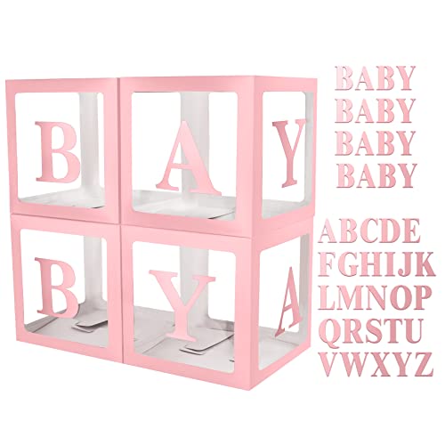 Gender Reveal Decorations - Letter Blocks Boxes with Baby Letters and  Balloon Garland Arch Kit, Baby Balloon Boxes for Gender Reveal & Baby  Shower
