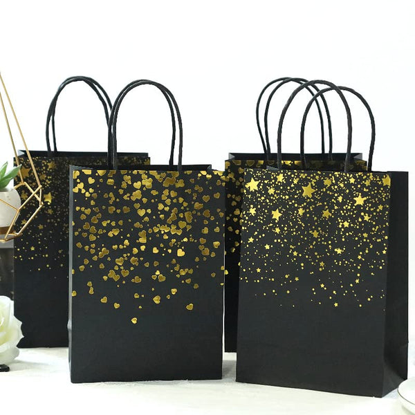 Small Black Gold Gift Bags 24pcs Party Paper Bags with Star Tissue Pap –  JOYYPOP