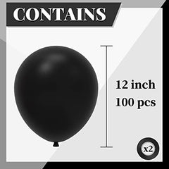 JOYYPOP Black Balloons 100 Pcs Black Party Latex Balloons 12 Inch Black Latex Balloons for Graduation Birthday Anniversary New Years Engagement Party Decorations