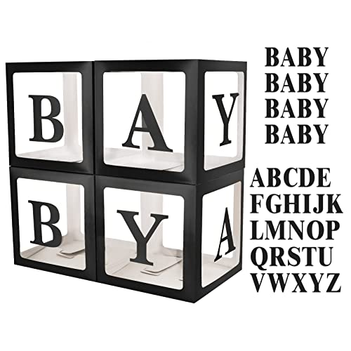 1Set Balloon box ,Baby Boxes One Box With Letters White Clear Balloon Box  Blocks for Baby Shower and Birthday Party