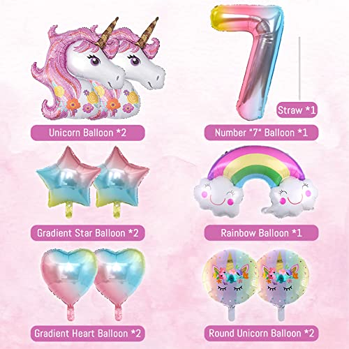  Sweet 7th Birthday Decorations for Girls, Pink and White 7 Happy  Birthday Balloons，7th Birthday Party Supplies for Daughter Her Kids  Including Pink Happy Birthday Banner, Hot Pink Number 7 Foil 