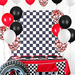 JOYYPOP 80Pcs Red White and Black Latex Balloons with Confetti Balloons for Graduation Poker Card Party Decorations,Casino Party,Race Car Party