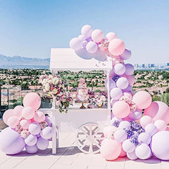 JOYYPOP Purple Balloons 90pcs Light Purple Balloon Garland Arch Kit 12inch+5inch Pastel Purple Balloons for Baby Shower Birthday Wedding Bridal Party Decorations