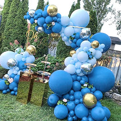 JOYYPOP Blue Balloons 110 Pcs Blue Balloon Garland Kit Different Sizes 5 10 12 18 Inch Royal Blue Balloons for Baby Shower Birthday Party Decorations